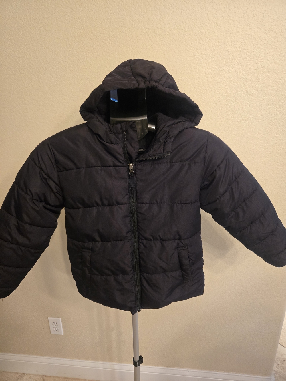 Swiss Tech Kids Black Hooded Puffer Coat